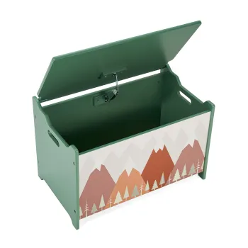 Organizator jucarii / mobilier camera copilului Green Forest, U-grow, 60x40x37 cm, lemn, verde imagine