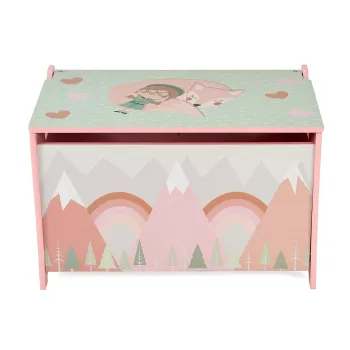 Organizator jucarii / mobilier camera copilului Pink Forest, U-grow, 60x40x37 cm, lemn, roz imagine
