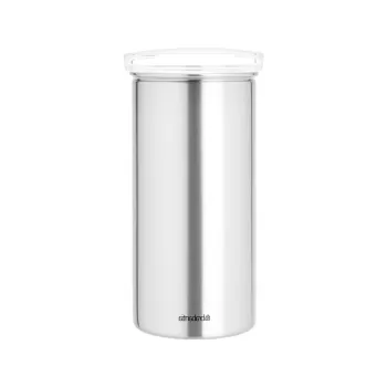 Organizator pentru 18 capsule de cafea, Brabantia, Matt Fingerprint Proof , 8.5x17 cm, inox, argintiu mat/transparent imagine