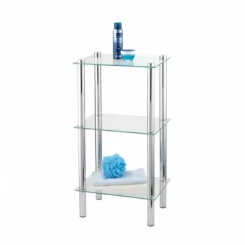 Organizator pentru baie, Wenko Yago, cu 3 rafturi din sticla imagine