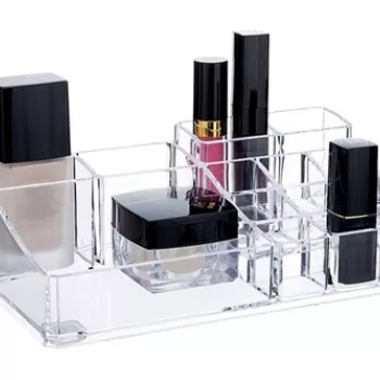 Organizator pentru cosmetice Compactor, 14 compartimente, transparent imagine