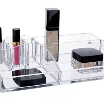 Organizator pentru cosmetice Compactor, 8 compartimente, 35x20x7.45 cm ,transparent imagine