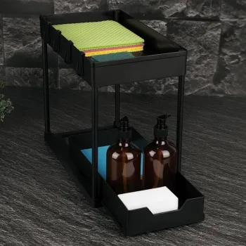 Organizator pentru dulap Berlinger Haus, Black Rose, 40x22x33.5 cm, plastic, negru imagine