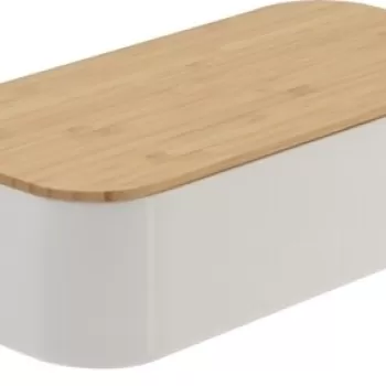 Organizator si oglinda pentru machiaj, 26x13x7 cm, poliester/bambus imagine