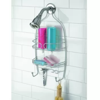 Organizator suspendat de baie pentru capul de dus Neo, iDesign, 25.5x16.5x67 cm, otel imagine