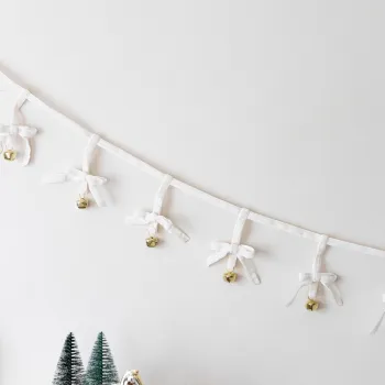 Ornament de brad de Craciun, BSY131, 12x140 cm, Catifea, Alb imagine