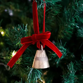 Ornament de brad de Craciun, BSY239, 4x12 cm, Catifea, Rosu imagine