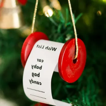 Ornament de brad de Craciun, BSY310, 4.2x3.5 cm, Lemn, Rosu imagine