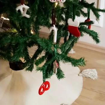 Ornament de brad de Craciun, BSY413, In, Crem imagine