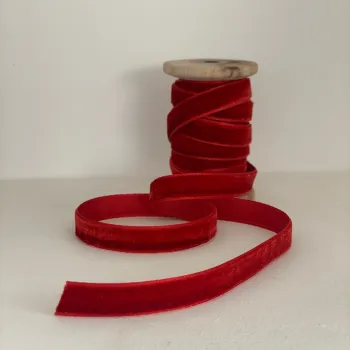 Ornament de brad de Craciun, BSY613, 4.3x6 cm, Catifea, Rosu imagine