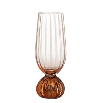 Pahar de sampanie, Bloomingville, Taurin, 6x17 cm, 250 ml, sticla, roz imagine