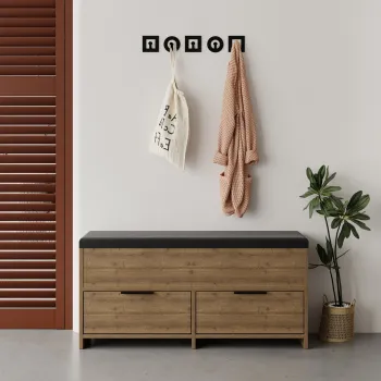 Pantofar, Decortie, Cove Shoe Bench, 106x50x34 cm, PAL, Maro imagine