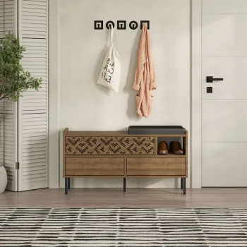 Pantofar, Decortie, Heaton Shoe Bench, 111x56 cm, PAL, Maro imagine