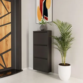 Pantofar, Hanah Home, 3 Piece Metal, 50x103x15 cm, Metal, Antracit imagine