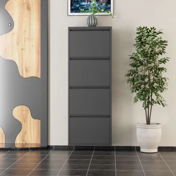 Pantofar, Hanah Home, 4 Piece Metal, 50x136x15 cm, Metal, Antracit imagine