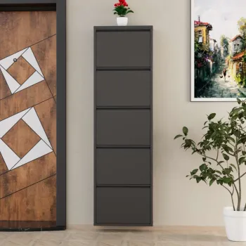 Pantofar, Hanah Home, 5 Piece Metal, 50x169x15 cm, Metal, Antracit imagine