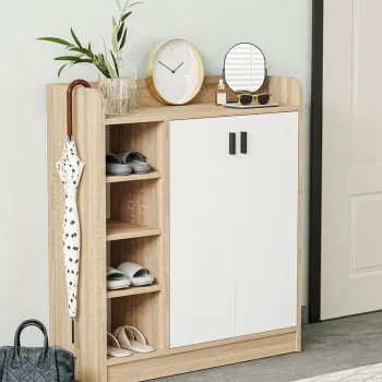 Pantofar, Hanah Home, Palaz, 90x102x.33 cm, PAL, Stejar Sonomo / Alb imagine