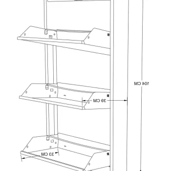 Pantofar, Hanah Home, Torino 3, 50x104x15 cm, 100% SHEET METAL, Negru imagine