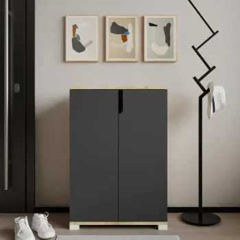 Pantofar, Hanah Home, Venedik, 60x97x34 cm, PAL, Stejar safir / Antracit imagine