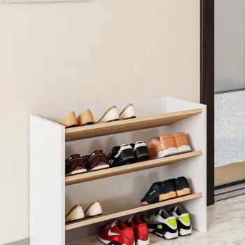 Pantofar, Hanah Home, Werna, 78.5x60x27.5 cm, PAL, Stejar Sonomo / Alb imagine