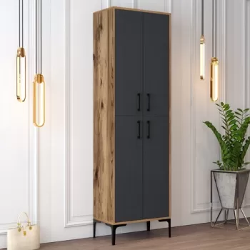 Pantofar, Hommy Craft, Berlin A, 60 x 200 x 35 cm, pal melaminat, nuc/antracit imagine