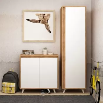 Pantofar si dulap, Mode Design, Omninde, pal melaminat, stejar/alb imagine