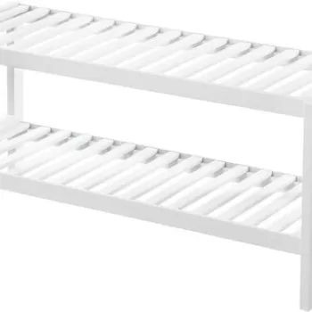 Pantofar Songmics, 70 x 26 x 33 cm, bambus, alb imagine