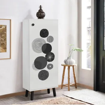 Pantofar, Vella, Vegas, 50x135x38 cm, PAL, Alb/Negru imagine