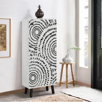 Pantofar, Vella, Vegas, 50x135x38 cm, PAL, Alb/Negru imagine