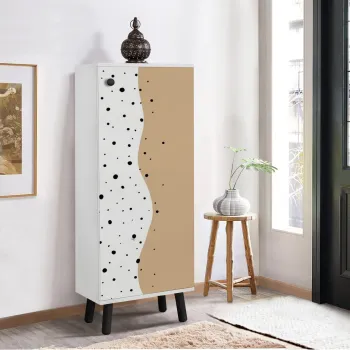 Pantofar, Vella, Vegas, 50x135x38 cm, PAL, Alb/Negru imagine