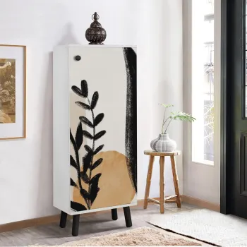 Pantofar, Vella, Vegas, 50x135x38 cm, PAL, Alb/Negru imagine