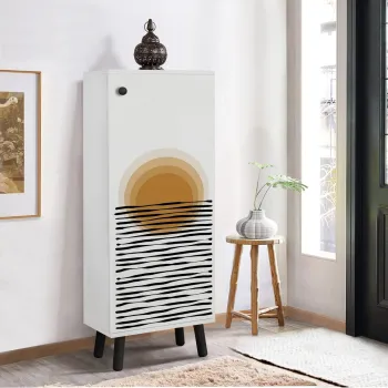 Pantofar, Vella, Vegas, 50x135x38 cm, PAL, Alb/Negru imagine