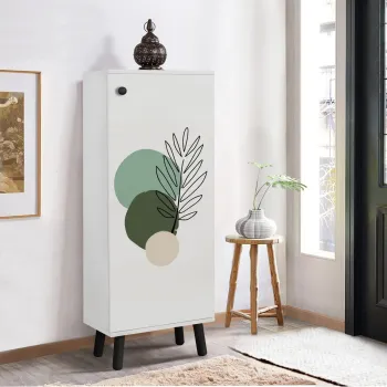 Pantofar, Vella, Vegas, 50x135x38 cm, PAL, Alb/Negru imagine