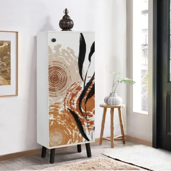 Pantofar, Vella, Vegas, 50x135x38 cm, PAL, Alb/Negru imagine