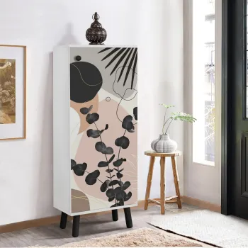 Pantofar, Vella, Vegas, 50x135x38 cm, PAL, Alb/Negru imagine