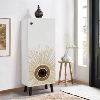 Pantofar, Vella, Vegas, 50x135x38 cm, PAL, Alb/Negru imagine