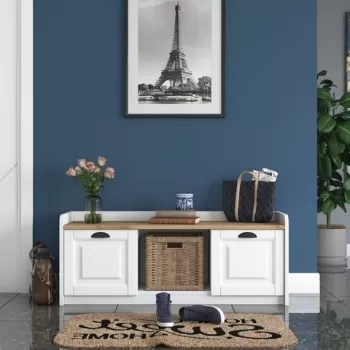 Pantofar, Wren, P2 - 1808, 120 x 45 x 40 cm, pal melaminat, alb/nuc imagine