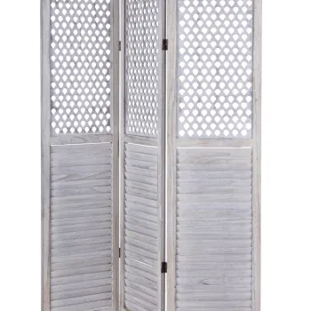 Paravan decorativ / despartitor camera Hole, Bizzotto, 120x170 cm, lemn de paulownia, alb imagine