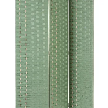 Paravan decorativ / despartitor camera Jalila, Bizzotto, 135x180 cm, hartie/paie/lemn de plop, verde imagine