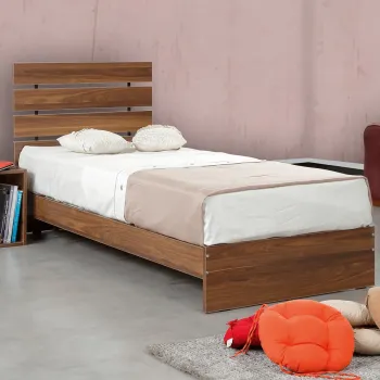 Pat de o persoana, Comforty, Fuga 120, 125x100x205 cm, PAL, Maro imagine