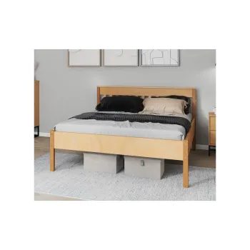 Pat dublu, 140x200 cm, Luna Colonial, Inter Link, lemn, stejar imagine