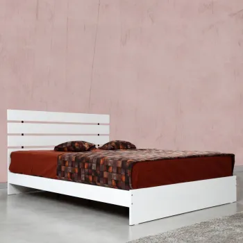 Pat dublu, Comforty, Fuga 160, 165x100x205 cm, PAL, Alb imagine