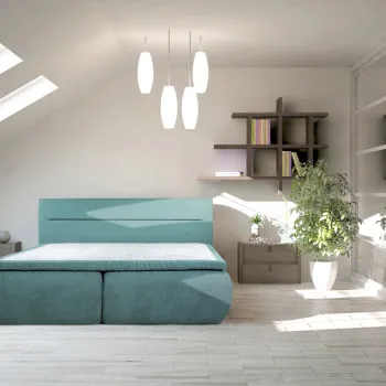 Pat matrimonial, Bergen Memory, 160x200 cm, cu spatiu pentru depozitare, Mint imagine