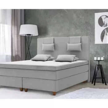 Pat matrimonial, Liding Boxspring, 180x200 cm, saltea tip Pocket, topper, Gri imagine