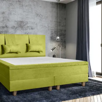 Pat matrimonial, Stockholm, Classic E, 160x200 cm, saltea tip Pocket, topper memory, Verde imagine
