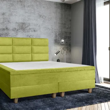 Pat matrimonial, Stockholm, Harmony E, 160x200 cm, saltea tip Pocket, topper memory, Verde imagine