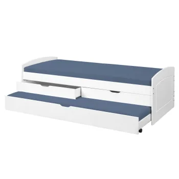 Pat multifunctional pentru camera copilului, 90x200 cm, Ried, Inter Link, lemn, alb imagine