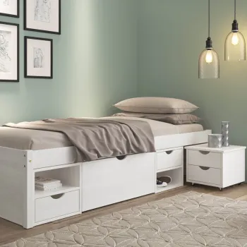 Pat multifunctional pentru camera copilului, 90x200 cm, Till, Inter Link, lemn, alb imagine