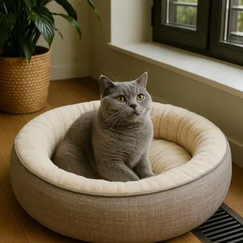 Pat pentru animale de companie, Paws & Whiskers, Bunny 70 x 50, Material exterior: 100% poliester, Bej imagine