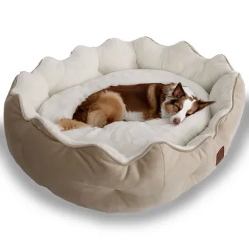 Pat pentru animale de companie, Paws & Whiskers, Elsa Dog L, Material exterior: 100% poliester, Crem imagine